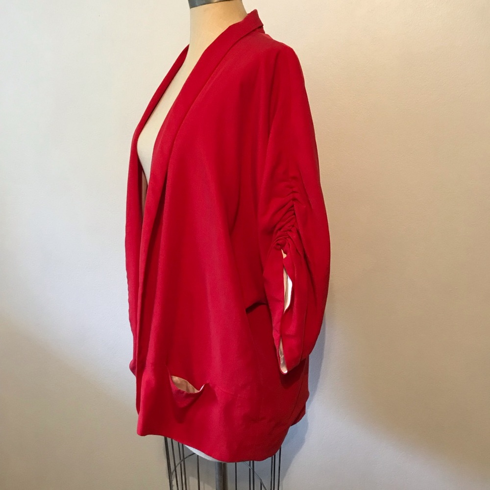 Zara Open Ruched- Sleeve Blazer